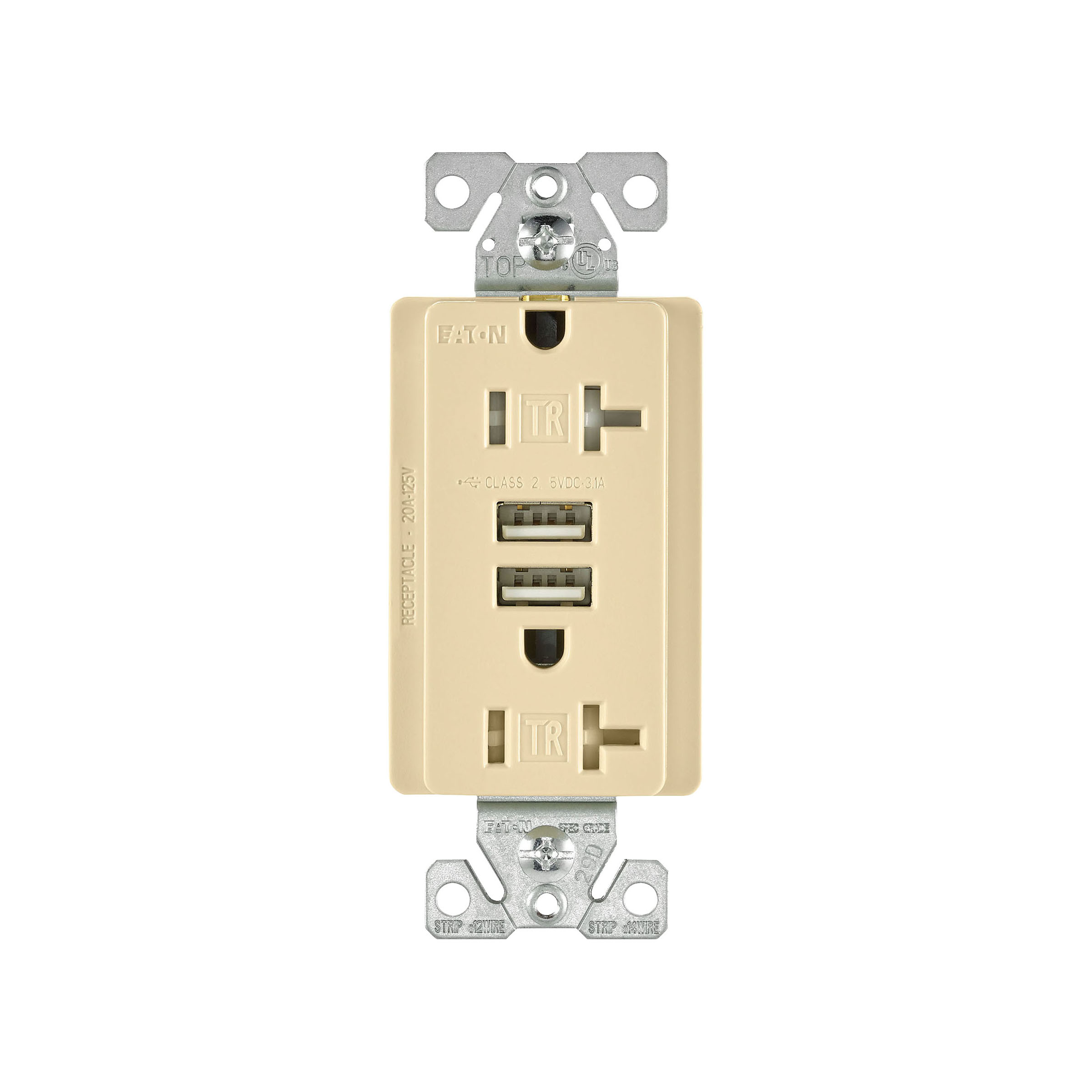 Combination USB Charger with Duplex Receptacle