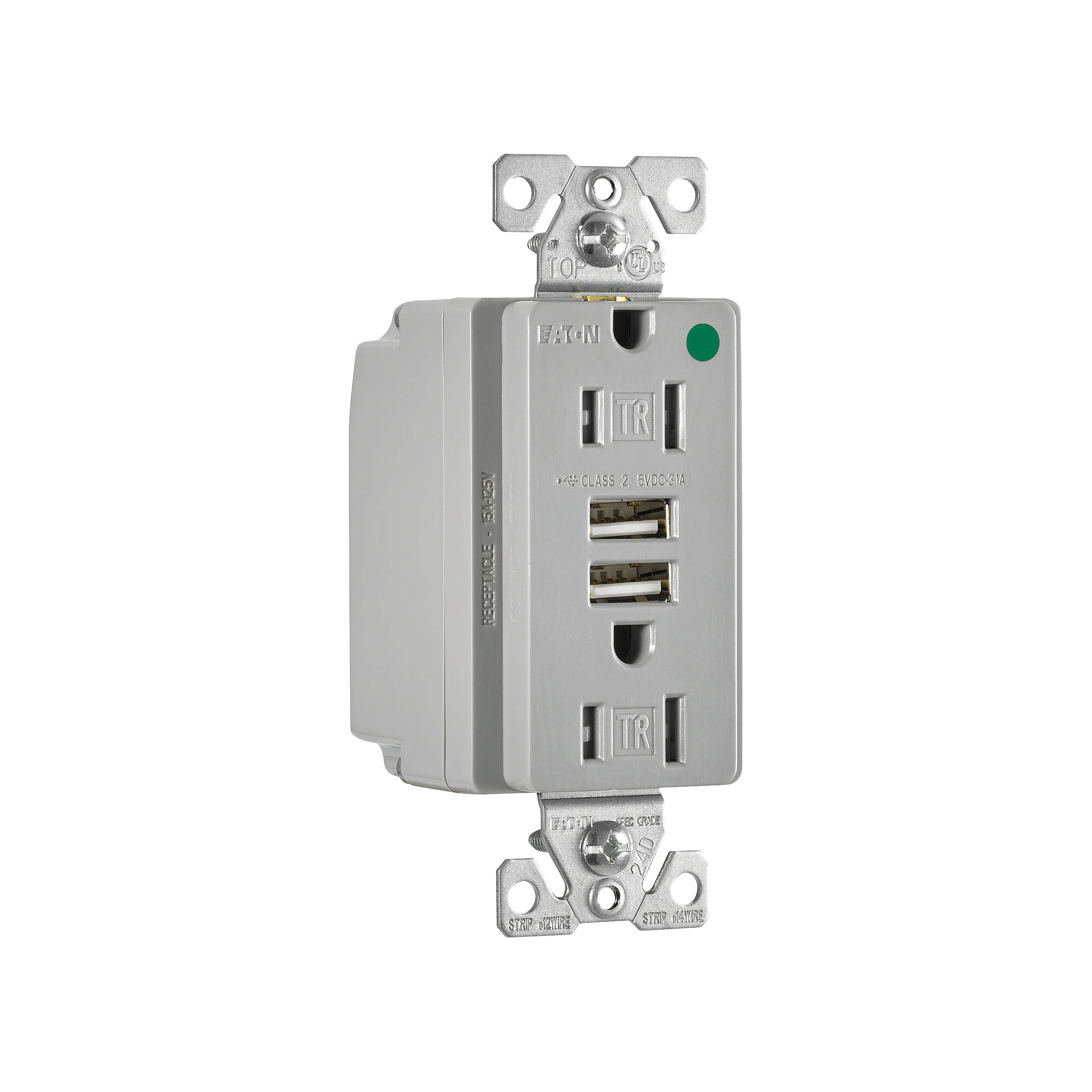 Combination USB Charger with Duplex Receptacle