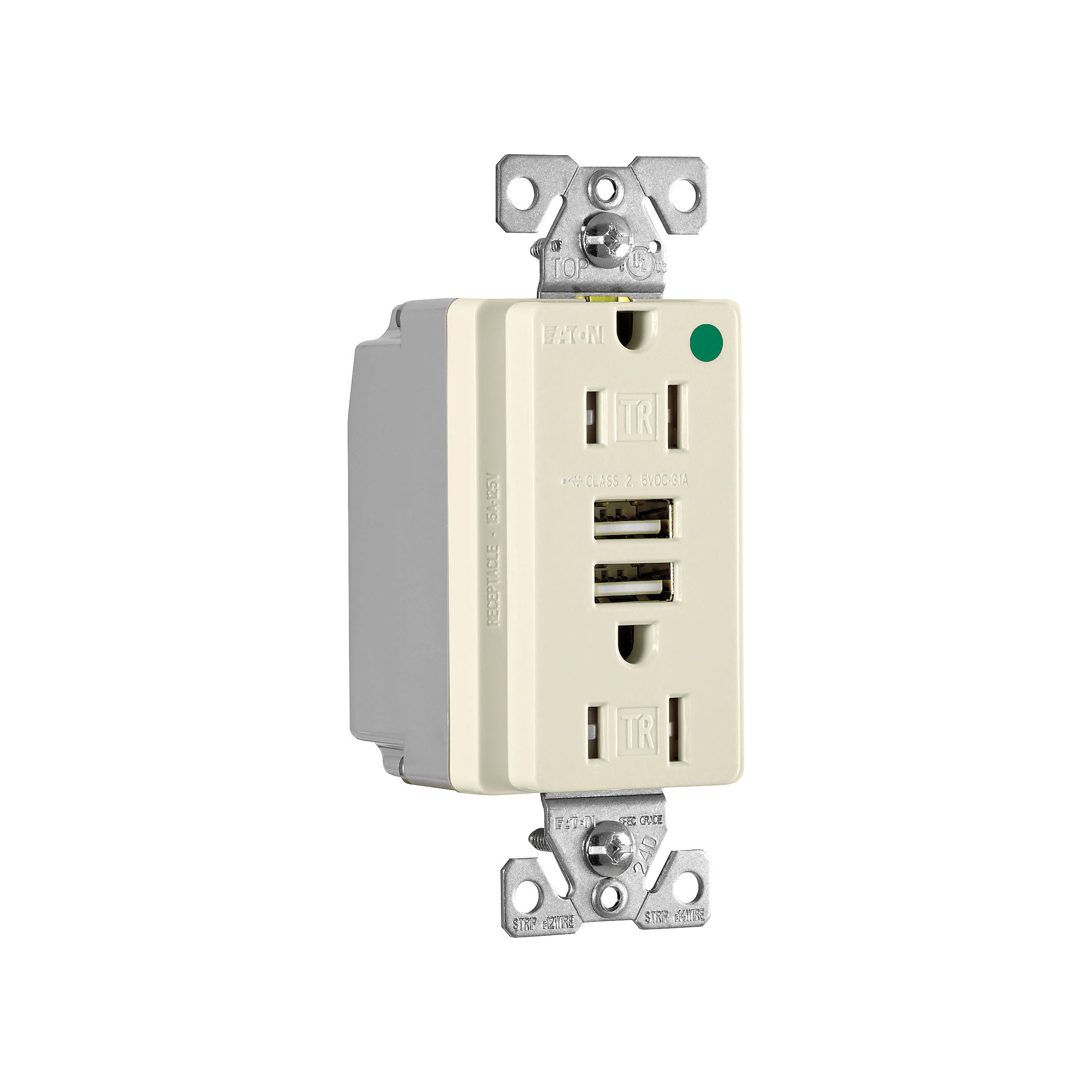 Combination USB Charger with Duplex Receptacle