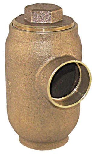 5890 Drum Trap with Bottom Inlet with Plug - 1 1/2" x 3" x 5"