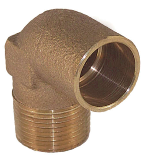 4707R-4 Leaded 90° Reducing Male Elbow - 1/2" x 3/4"