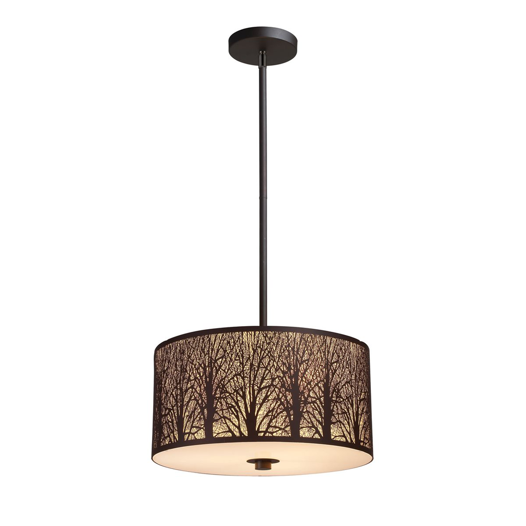 Product image for Woodland Sunrise 3 Light Pendant - Aged Bronze