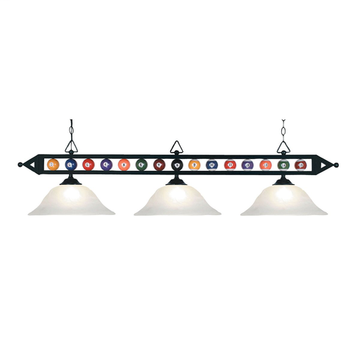 Product image for ELK 1901BKG1 DESIGNER CLASSICS 3-LIGHT ISLAND LIGHT IN DESIGNER CLASSICS 3-LIGHT ISLAND LIGHT IN MATTE BLACK WITH WHITE GLASS