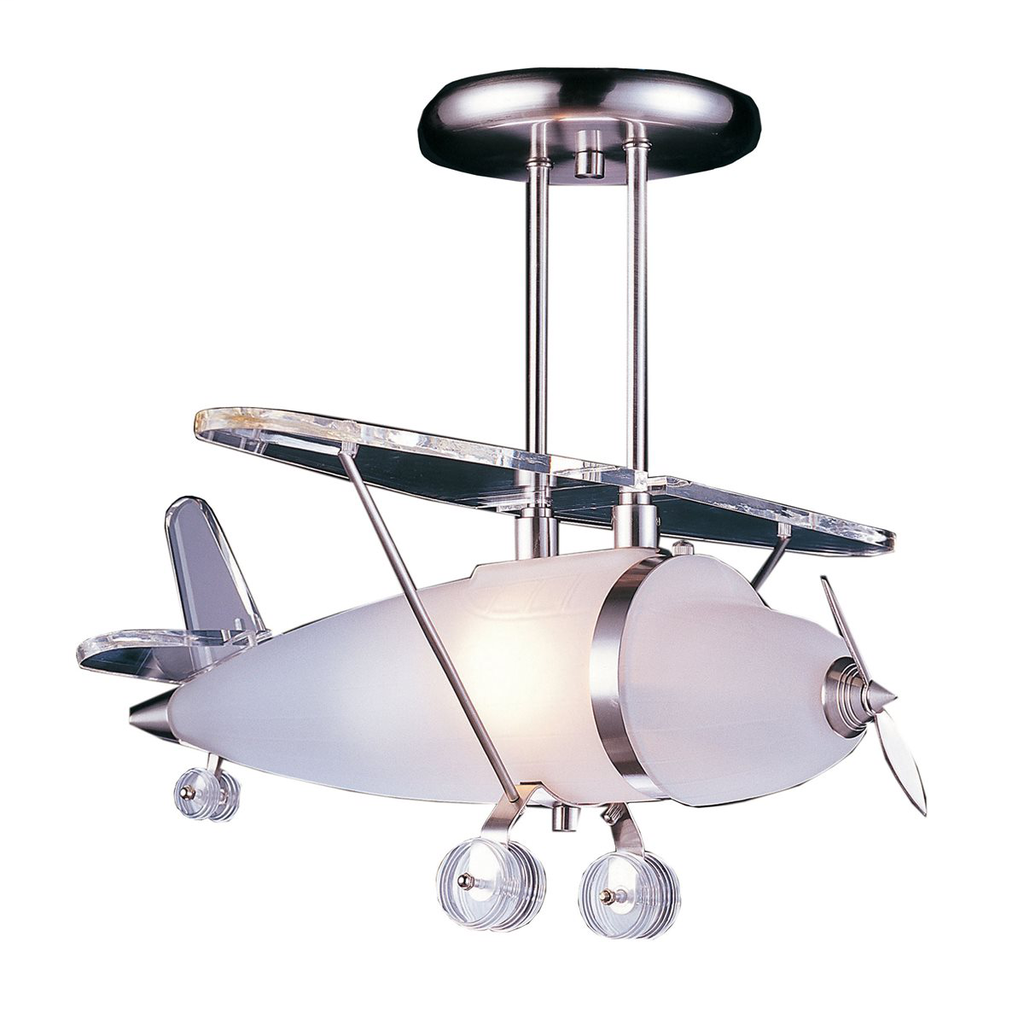 Product image for ELK 5051/1 1 LIGHT BIPLANE SHAPE PENDANT IN SATIN NICKEL