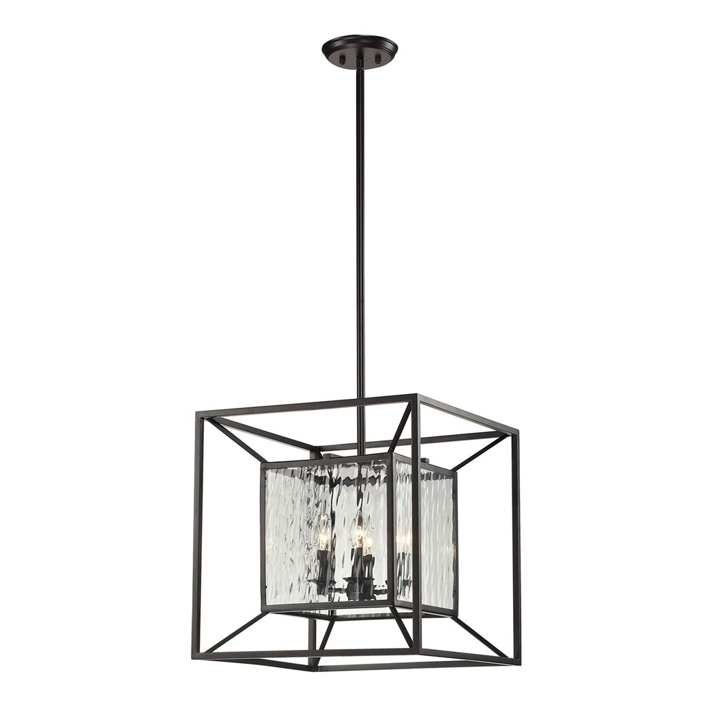 Product image for ELK 14122/4 CUBIX 4 LIGHT PENDANT IN OILED BRONZE