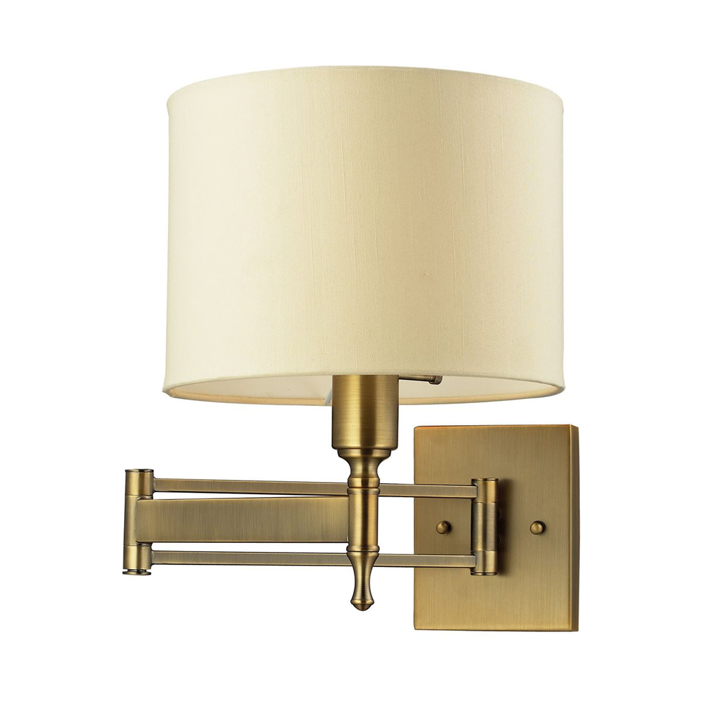 Product image for Pembroke 1 Light Swingarm Sconce - Brushed Antique Brass