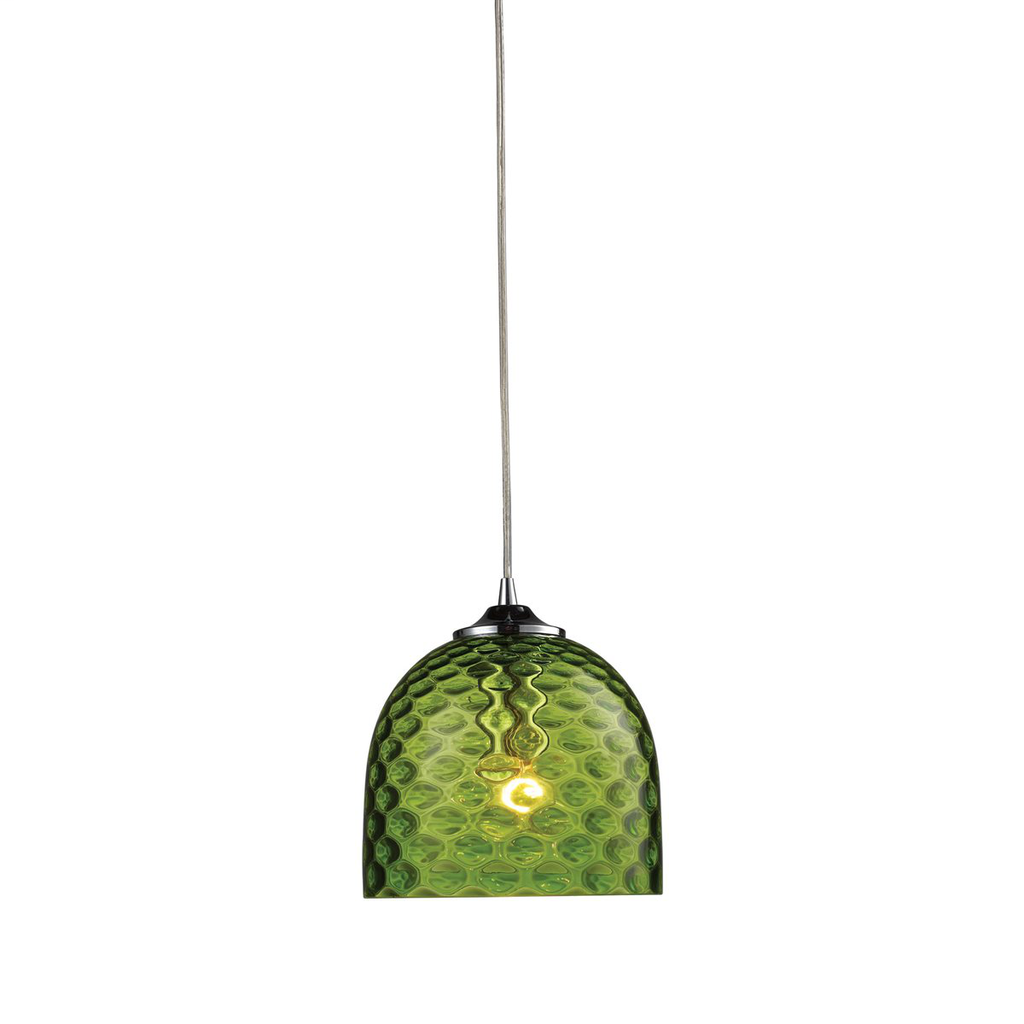 Product image for ELK LTG 31080/1GRN VIVA 1-LIGHT GREEN PENDANT IN POLISHED CHROME