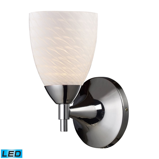 Product image for Celina 1 Light LED Sconce - Polished Chrome w/ White Swirl Glass