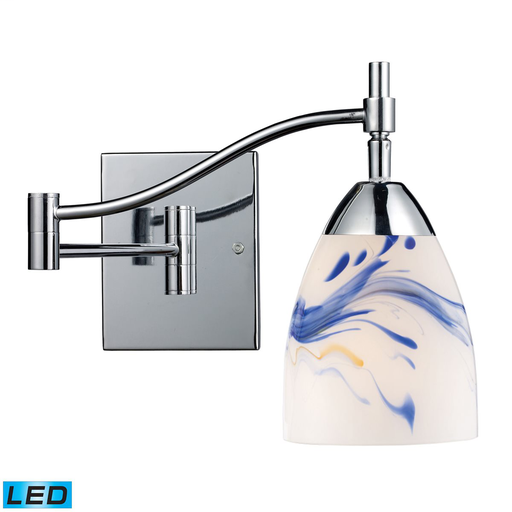 Product image for Celina 1 Light LED Swingarm Sconce - Polished Chrome w/ Mountain Glass
