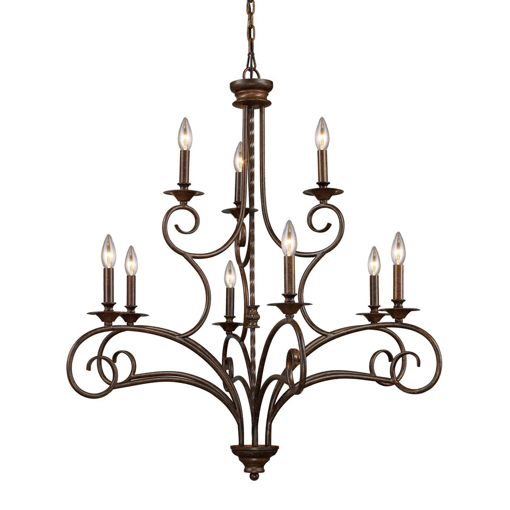 Product image for Gloucester 9 Light Chandelier - Weathered Bronze