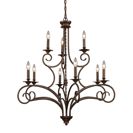Product image for Gloucester 9 Light Chandelier - Weathered Bronze