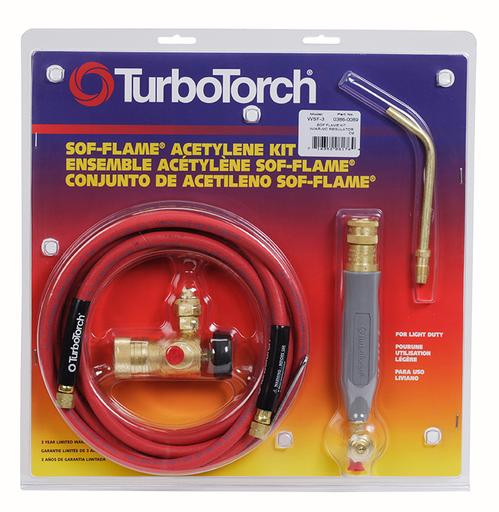 Manual-Lighting Air Acetylene Threaded - WSF-4 Torch Kit Sof-Flame, For B tank, Air Acetylene