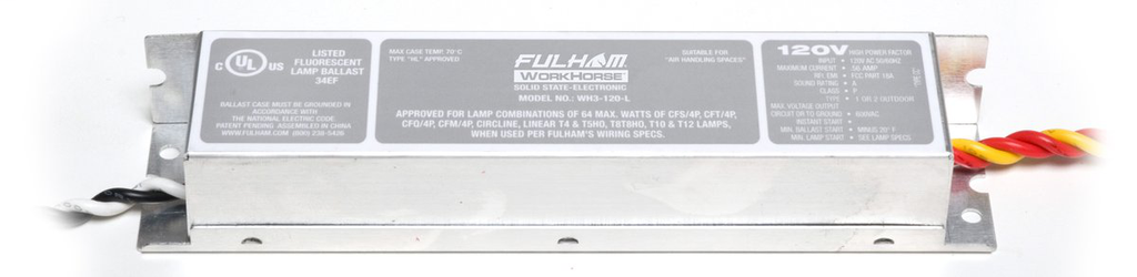 Product image for Fulham Company WH3-120-L 64 W .56 Amp 120 Volt Ballast