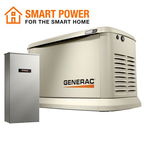 22kW/19.5kW Air Cooled Home Standby Generator with WiFi with Whole House 200 Amp Transfer Switch (non CUL)