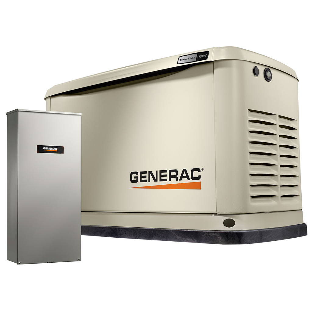 Product image for Generac 7172 10kW Residential Air-Cooled Standby Generator w/ 16 Circuit Automatic Transfer Switch, SAE Weather Protective Enclosure