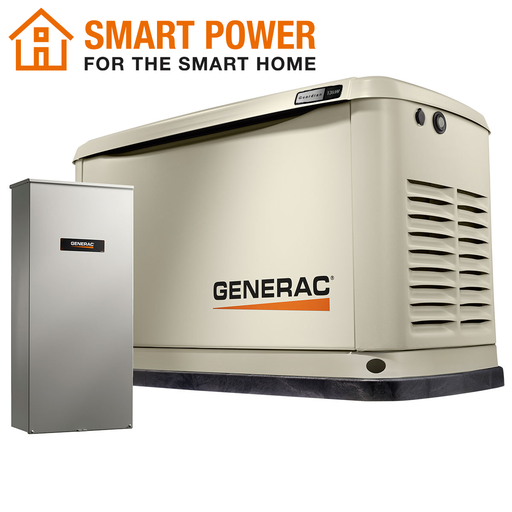 Product image for GENERAC 7174 13 KW AIR COOLED STANDBY GENERATOR ALUM. ENCLOSURE 16 CIRCUIT LC NEMA3