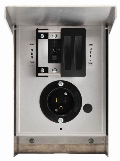 Product image for GENERAC 6375 15 AMP SINGLE-CIRCUIT MANUAL TRANSFER SW