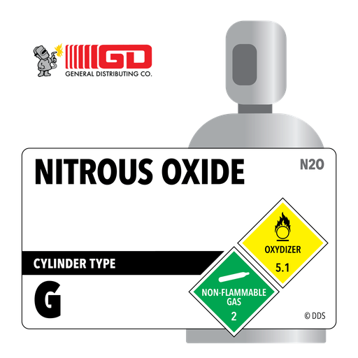 Nitrous Oxide, G, 2.0, Medical (M), 99.0%, 64 lbs, High Pressure Steel (HPS), CGA 910