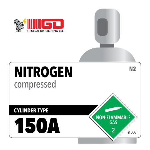 Nitrogen, 150A, 3.0, Industrial (I), 99.9%, 142 ft3, High Pressure Aluminum (HPA), CGA 580
