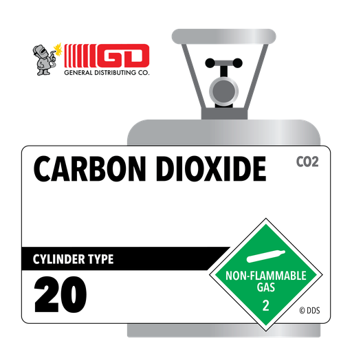 Carbon Dioxide, 20, 2.8, Industrial (I), 99.8%, 20 lbs, High Pressure Steel (HPS), CGA 320