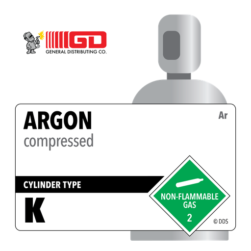 Argon, K, 5.0, Ultra High Purity (UH), 99.999%, 248 ft3, High Pressure Steel (HPS), CGA 580