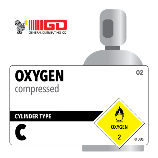 Oxygen, C, 2.0, Medical USP (MUSP), 99.0%, 9 ft3, High Pressure Aluminum (HPA), CGA 870
