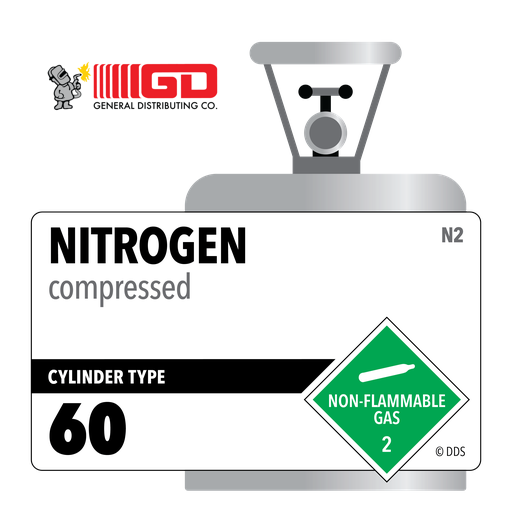 Nitrogen, 60, 3.0, Industrial (I), 99.9%, 57 ft3, High Pressure Aluminum (HPA), CGA 580