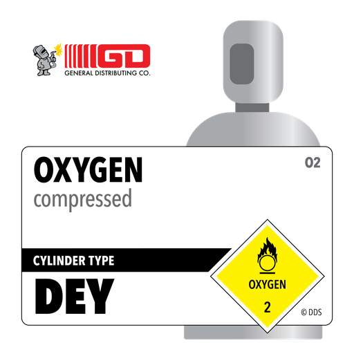 Oxygen, DEY, 2.0, Medical USP (MUSP), 99.0%, 124 ft3, High Pressure Steel (HPS), CGA 540
