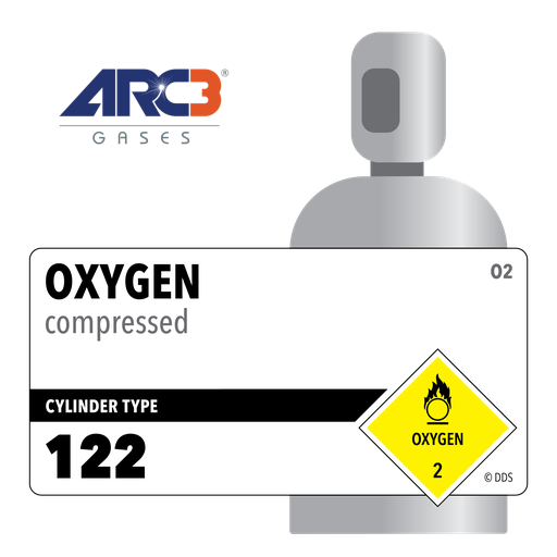 Oxygen, 122, Medical (M), 112 ft3, High Pressure Aluminum (HPA), CGA 540