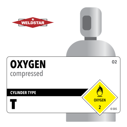 Oxygen, T, 2.0, Medical USP (MUSP), 99.0%, 330 ft3, High Pressure Steel (HPS), CGA 540