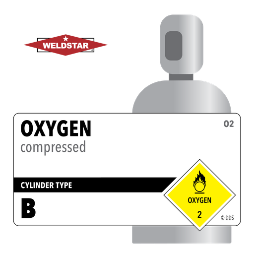 Oxygen, B, 2.0, Medical USP (MUSP), 99.0%, 5.7 ft3, High Pressure Steel (HPS), CGA 540