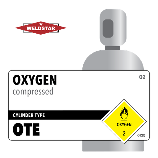 Oxygen, OTE, 2.0, Medical USP (MUSP), 99.0%, 23 ft3, High Pressure Steel (HPS), CGA 540