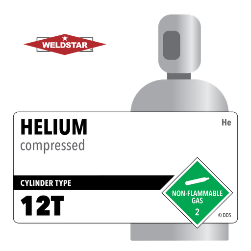 Helium, 12T, 4.0, Industrial (I), 99.99%, 3156 ft3, High Pressure Steel (HPS), CGA 580
