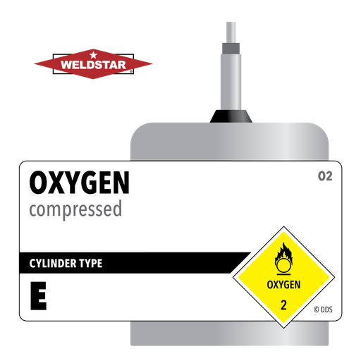 Oxygen, E, 2.0, Medical USP (MUSP), 99.0%, 124 ft3, High Pressure Steel (HPS), CGA 870