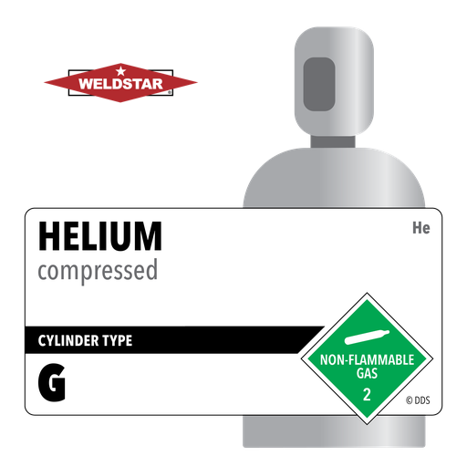 Helium, G, 4.0, Industrial (I), 99.99%, 40 ft3, High Pressure Steel (HPS), CGA 580
