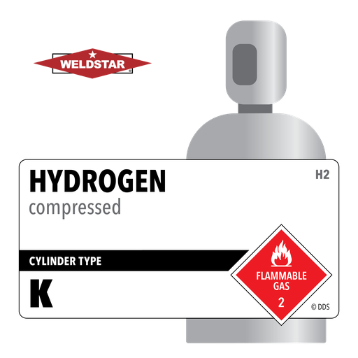 Hydrogen, K, 3.5, Industrial (I), 99.95%, 197 ft3, High Pressure Steel (HPS), CGA 350