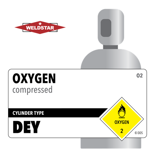 Oxygen, DEY, 2.0, Medical USP (MUSP), 99.0%, 118 ft3, High Pressure Steel (HPS), CGA 540