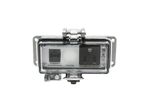 Panel Interface Connector with Category 5e RJ45 - Panel Mount Housing - UL Type 4 - Simplex Outlet - No Circuit Breaker