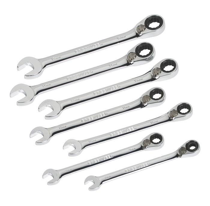 WRENCH SET, RATCHET 7 PC-METR