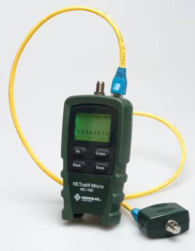Product image for Greenlee NC-100 150 x 70 x 33 mm 9 Volt Alkaline Battery Micro Digital Voice Data and Video Wiring Tester