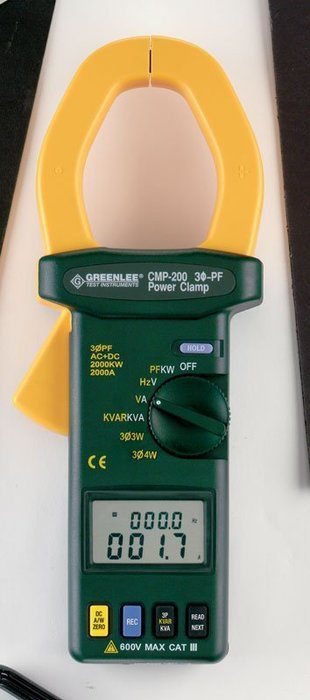 Product image for Greenlee CMP-200 0.1 to 1200 Ohm 2000 Amp Digital Power Clamp Meter