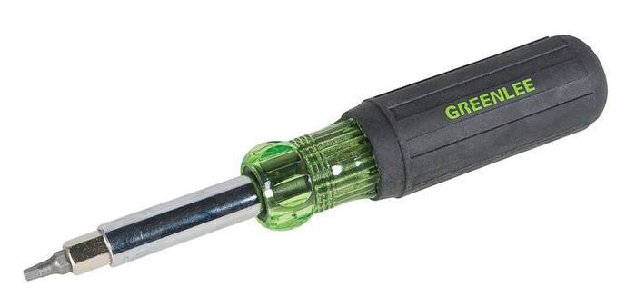 Greenlee 0153-43C 9-In-1 Chrome Plated Cushion Grip Handle Phillips/Square Recess/Flat/Hex Multi-Tool Driver Greenlee 0153-43C 9-In-1 Chrome Plated Cushion Grip Handle Phillips/Square Recess/Flat/Hex Multi-Tool Driver