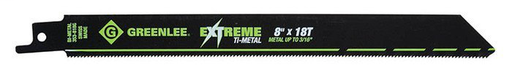 Product image for Greenlee 353-818G 8" x 3/4" Reciprocating Bi-Metal Saw Blade, Thin Metal Cutting