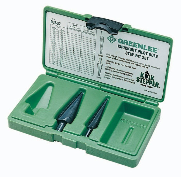 Product image for Greenlee 03607 #1 & #3 Steel Step Bit Kit