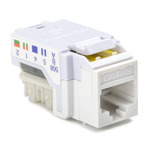 Product image for TYN RJ11FC3-W RJ11 FLUSH JACK PK1