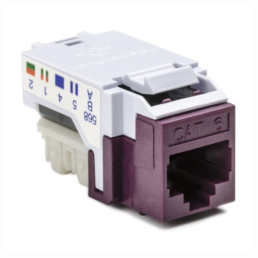 Category 6 Modular Keystone Jack, Plenum Rated, Violet, 1/pkg