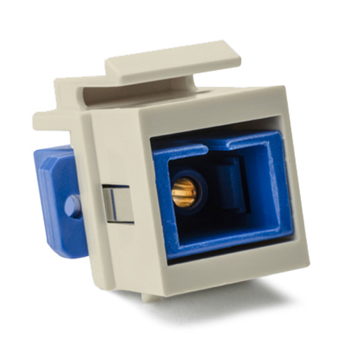 SC Singlemode Fiber Insert, Blue, Ivory, 1/pkg