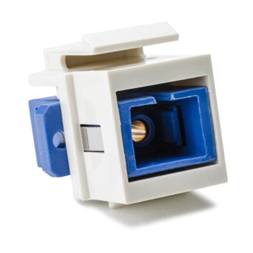 SC Singlemode Fiber Insert, Blue, Office White, 1/pkg