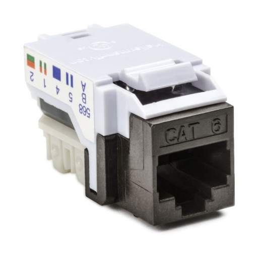 Category 6 Modular Keystone Jack, Plenum Rated, Brown, 1/pkg
