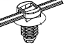 2-Piece Fixing Ties with Fir Tree, with Disc, for Round Holes T30RFT7